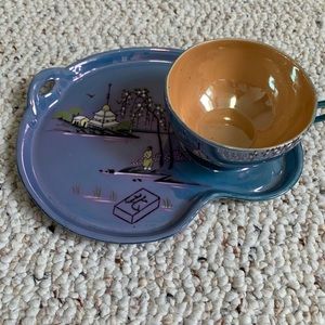 Vintage Japanese Teacup and Snack Plate